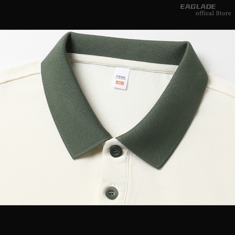 EAGLADE เสื้อยืดโปโลผู้ชาย คอปก สีกรมท่า ใส่สบายและระบายอากาศได้ดี - รูปที่ 4