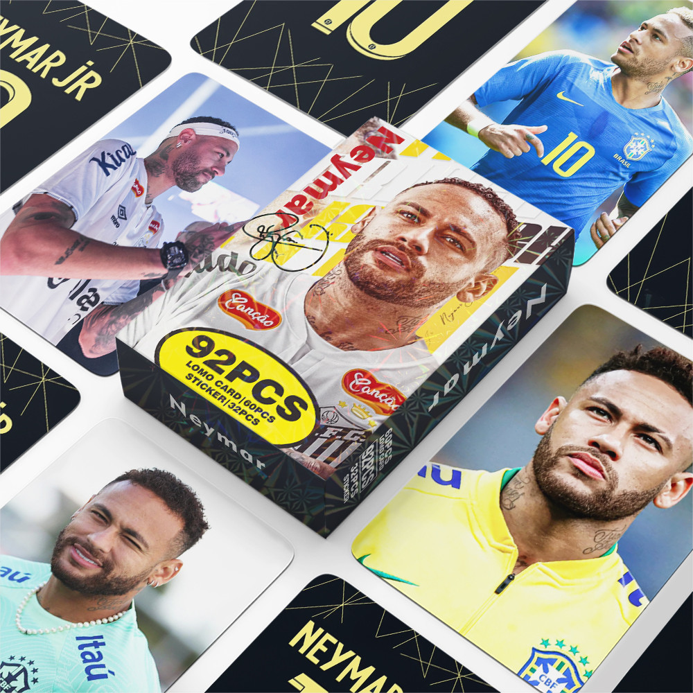 55-92pcs ฟุตบอลบาสเกตบอล Star Neymar Mbappe Lomo การ์ด Cristiano Ronaldo Kyrie Irving สติกเกอร์ Kobe