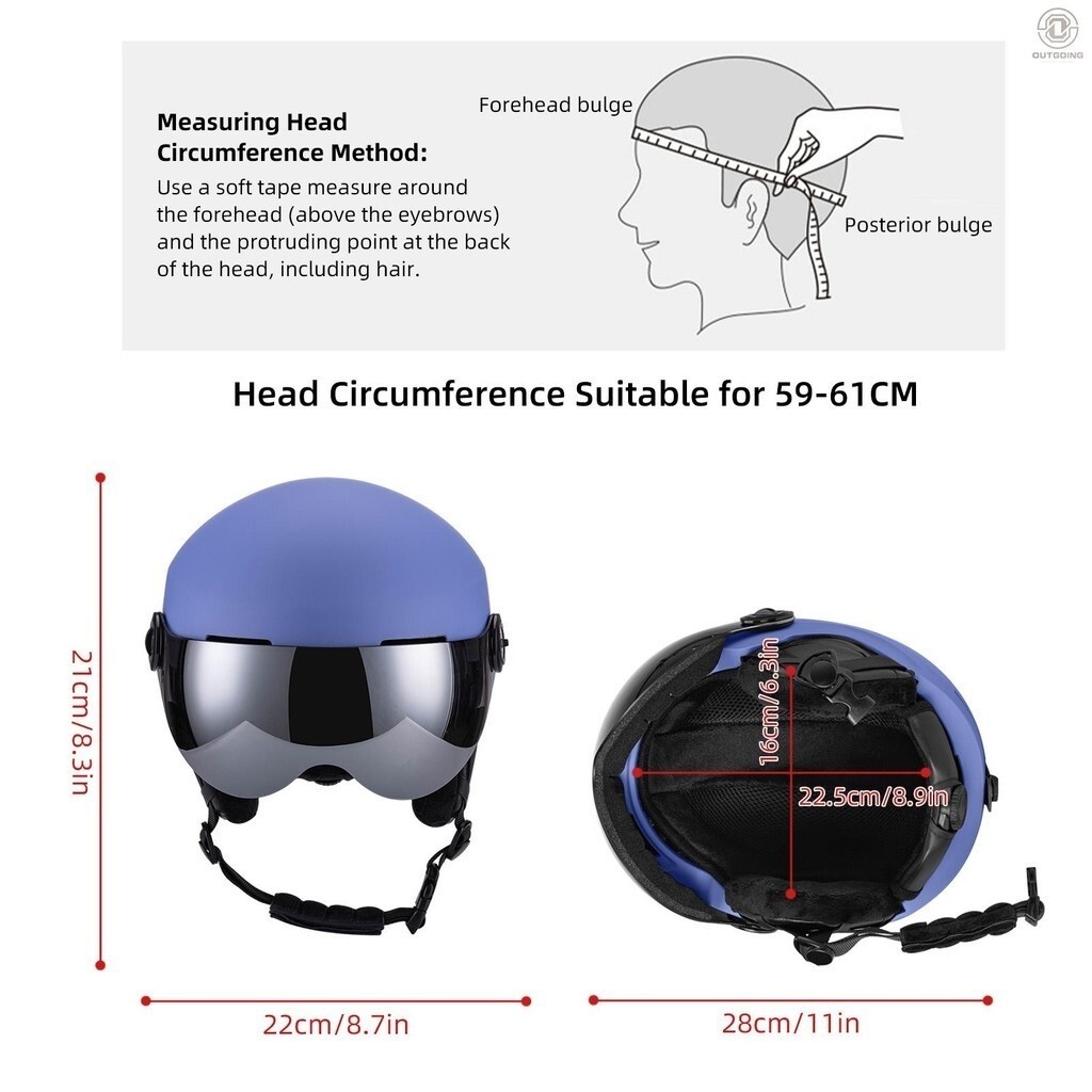 Snow Sport Helmet Ski Helmet Men Women Adult Bike Helmet MultiFunctional Snowboard Helmet for 5961