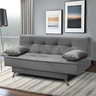 sofá cama 1,80m França Suede Cinza Adonai Estofados