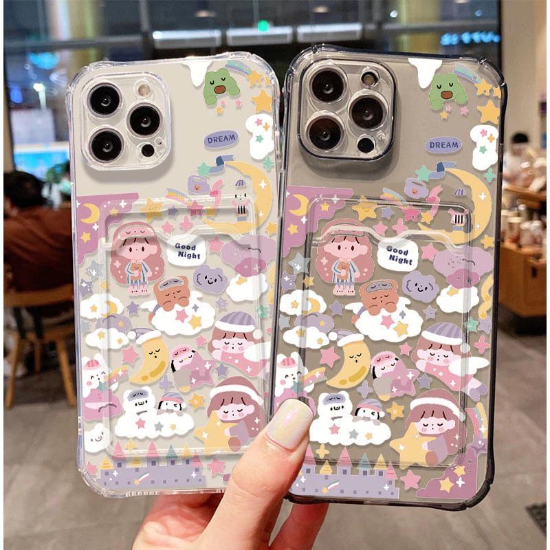 Realme Soft Case พร้อม ATM ID Card Slot รูปแบบสาวน่ารักสําหรับหมายเหตุ 60 60x 50 Narzo N63 N61 10 N5