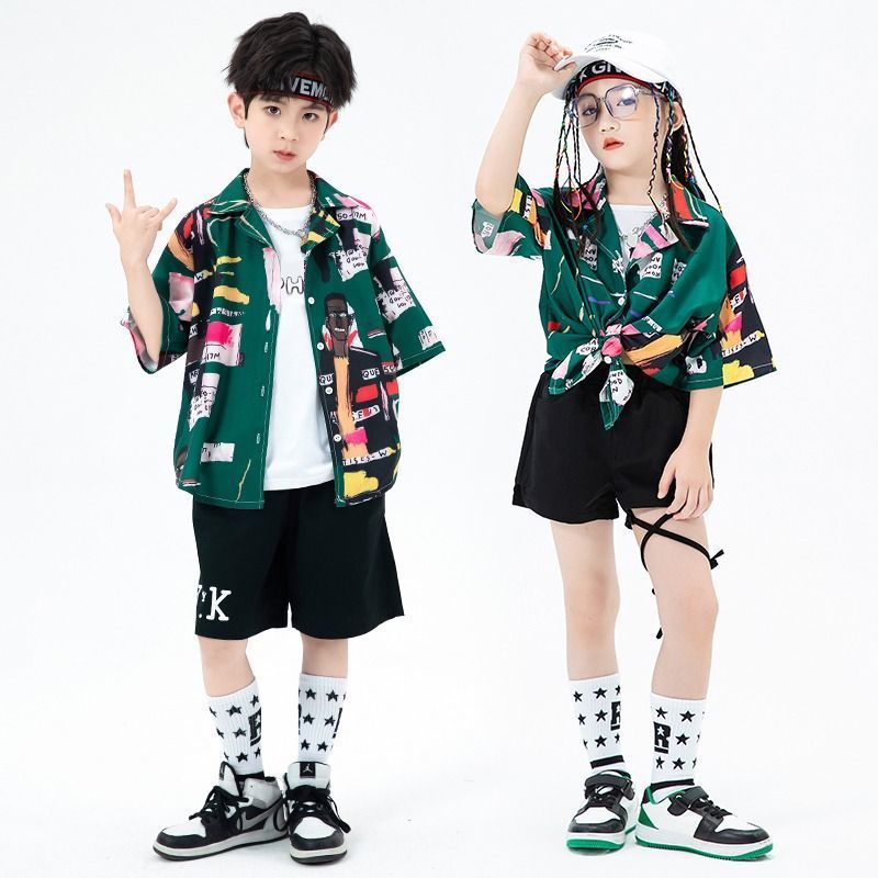 六一Children节表服 Radad潮服夏季 machine เสื้อ套装幼儿园业装服 มิถุนายน 1 วันเด็กประสิทธิภาพเสื้อผ้า Street Dance เสื