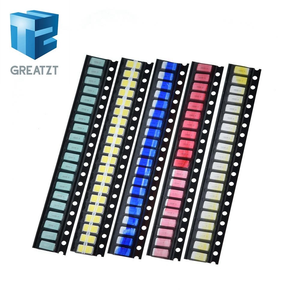 GREATZT 100 ชิ้น = 5 สี x 20 ชิ้น SMD 5730 5630 LED Diode Assortment KIT LED Diode Kit สีเขียว / แดง