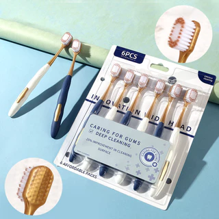 แปรงสีฟัน 1 Set 6 ชิ้น แปรงสไตล์ญี่ปุ่น เกรดพรีเมียมขึ้นห้าง ขนแปรงนุ่ม ด้ามจับถนัดมือ พร้อมส่ง