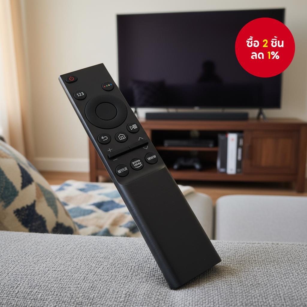 รีโมทคอนโทรลอินฟราเรดของแท้ BN59-01358D สําหรับทีวี Samsung Smart TV ซีรีส์ปี 2024 รุ่น UA50AU7000, 