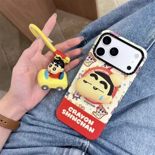 น่ารัก Crayon Shinchan 3D Pop Magnetic Stand TPU เคสโทรศัพท์สําหรับ iPhone 17/16/15/14/13/12/11, กันกระแทกกันฝุ่น Scratch-Resistant ฝาครอบป้องกัน, การ์ตูนอินเทรนด์โทรศัพท์แม่เหล็ก Ac