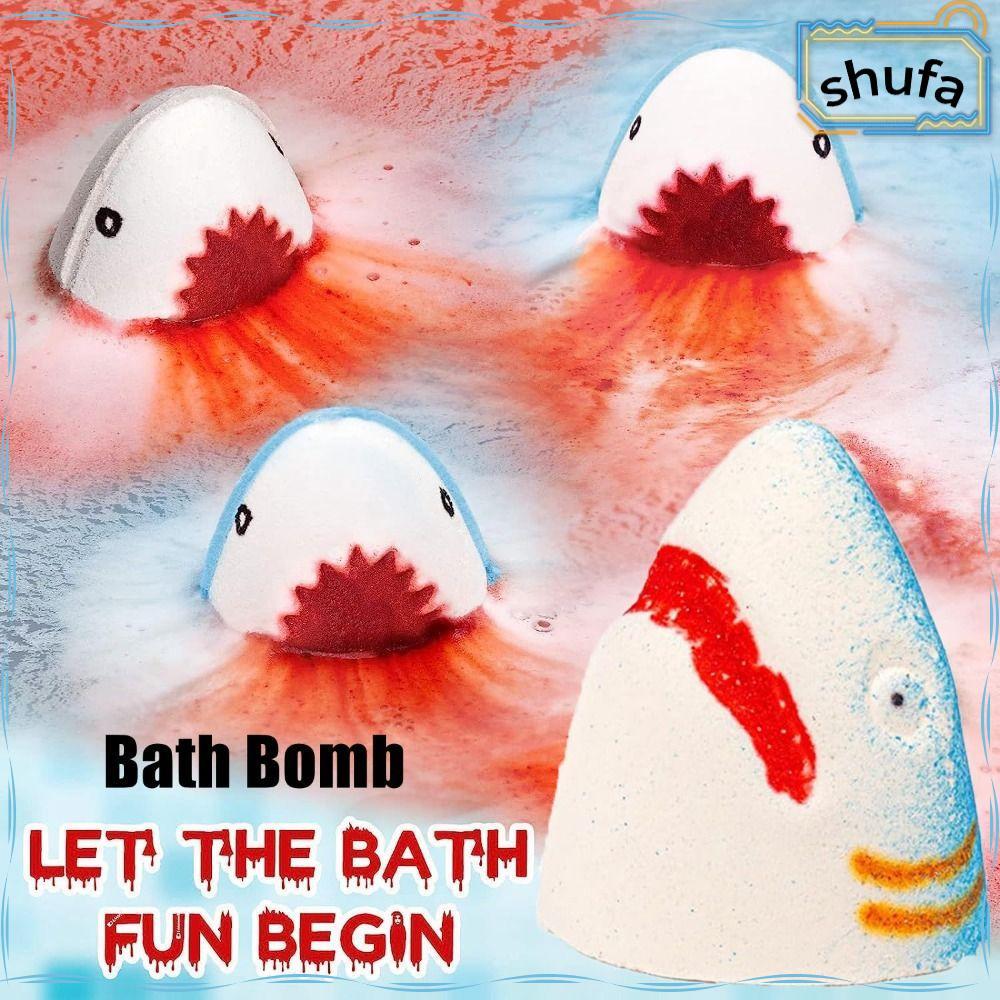 SHUFA Jaws Bath Bomb, Shark Pattern Sea Animal Bubble Bath Bombs Shark Bath Bomb, ทําความสะอาดง่ายน่