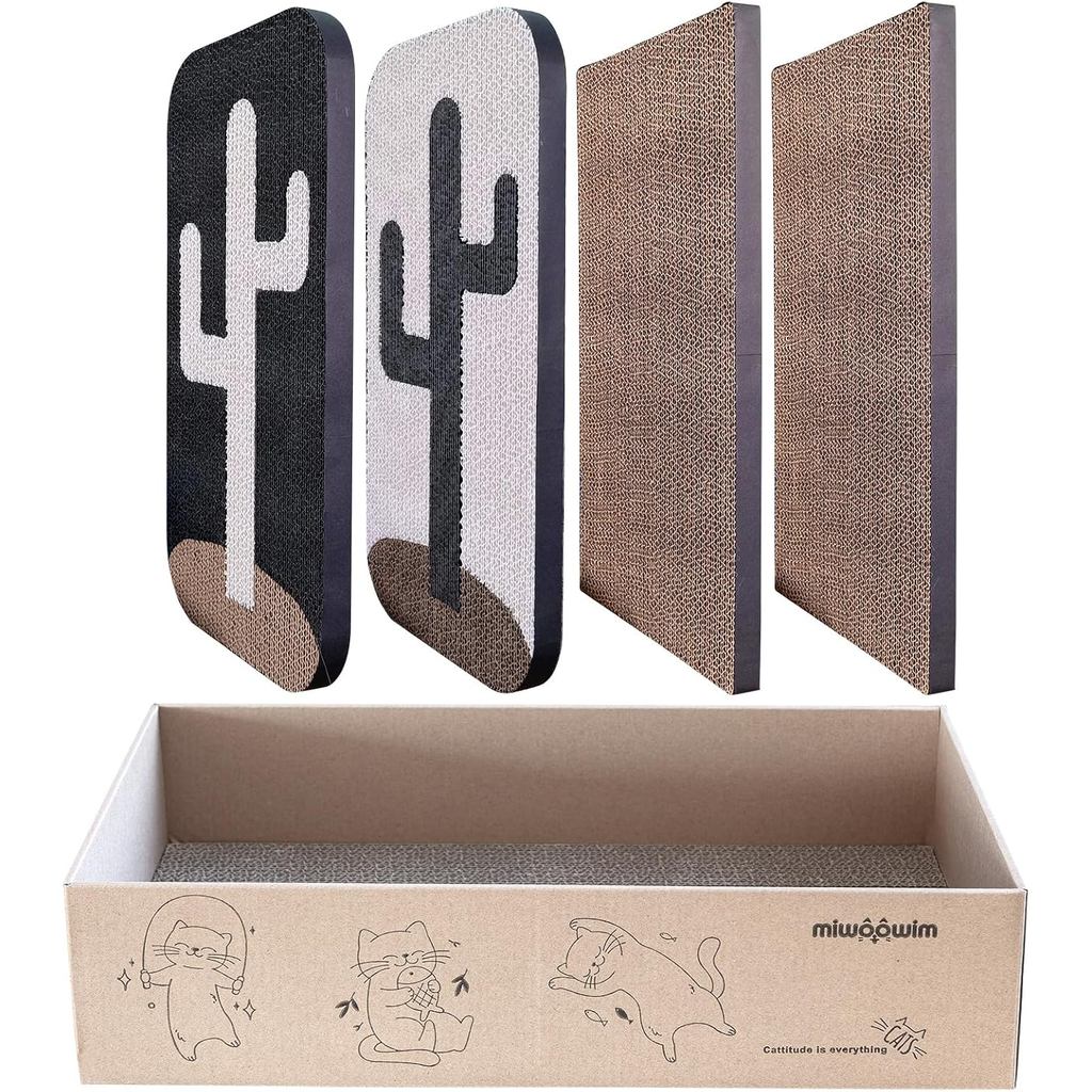 4 Pcs Cat Scratcher Wall Mounted Scratch Pad +Cat Scratcher Box Door Cat Nail File Scratcher for Wal