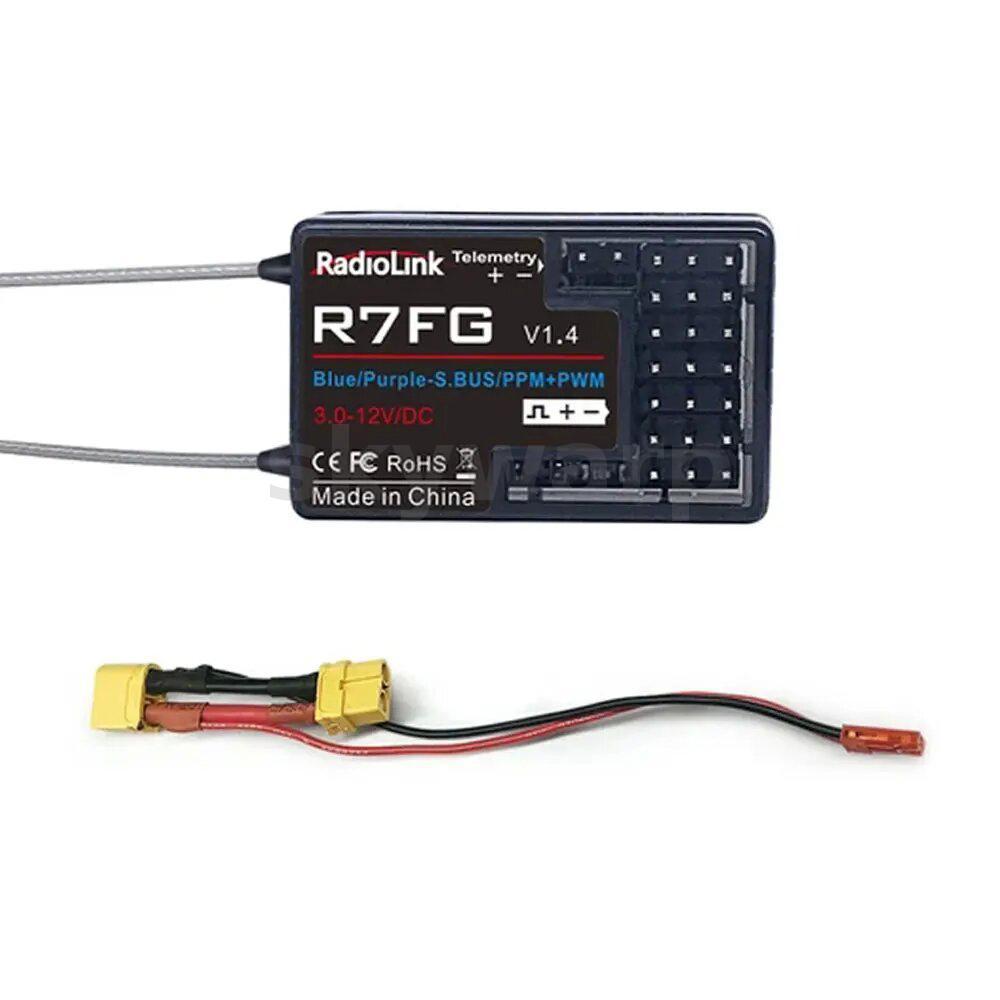 RadioLink R7FG 2.4GHz 7CH Dual Antenna Reciever แรงดันไฟฟ้าสูงแบบบูรณาการ Gyro รุ่นสําหรับ Radiolink