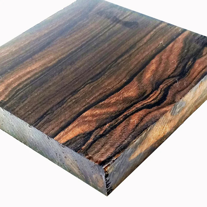 Black Persimmon Wood Ziricote Ciricote (Cordia Dodecandra) Mexico Ebony Landscape Pattern Fixed Blad