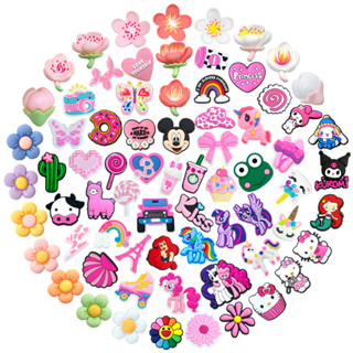 อุปกรณ์ตกแต่งรองเท้าลายการ์ตูน PVC พร้อมปุ่ม