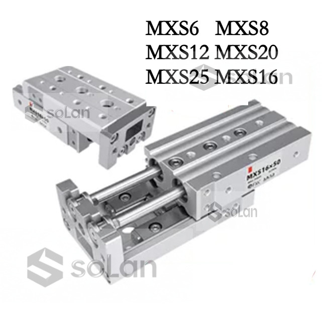 MXS6 MXS8 MXS12 MXS20 MXS25 MXS16-10-20-30-40-50-75-100-125ABS กระบอกรางตรง