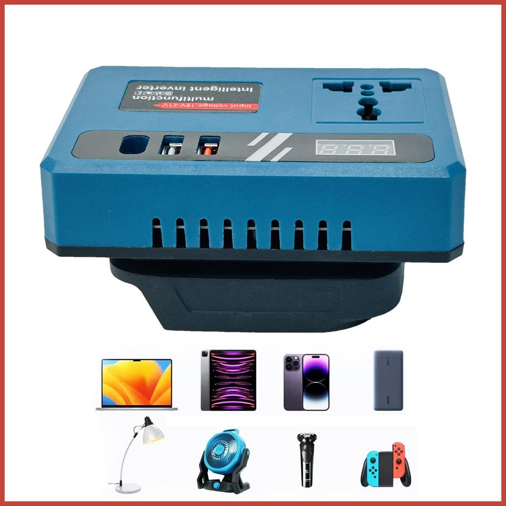 แบตเตอรี่อินเวอร์เตอร์เครื่องแปลงไฟแบตเตอรี่ DC 18V-21V ถึง 220V AC Fast Charger อะแดปเตอร์สมาร์ทพร้