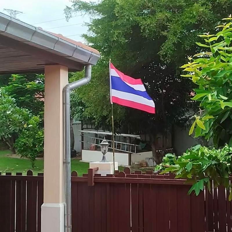 【จัดส่งจากประเทศไทย】ธงชาติไทย เนื้อผ้าคุณภาพดี สีสด สีเข้ม คมชัด ไม่ซีด ขนาดมาตรฐาน 60x90 ซม./90x150 ซม.(ราคา/1ผืน) - รูปที่ 5