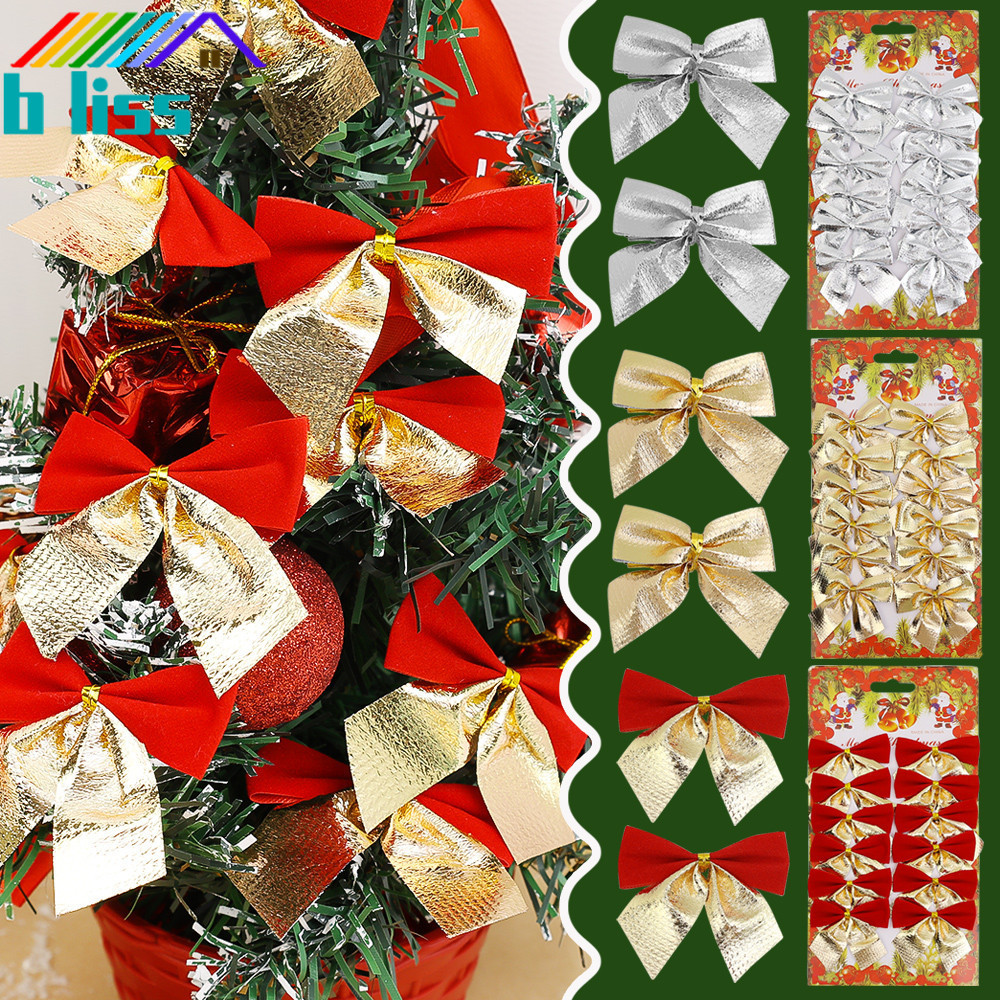 [บ้าน]-เครื่องประดับพวงหรีดต้นไม้ที่น่าสนใจ | 36ชิ้นตุ๊กตาคริสต์มาสโบว์ผ้า,ห่อของขวัญสําเนียงสําหรับเตาผิงแมนเทลและศูนย์รับประทานอาหาร