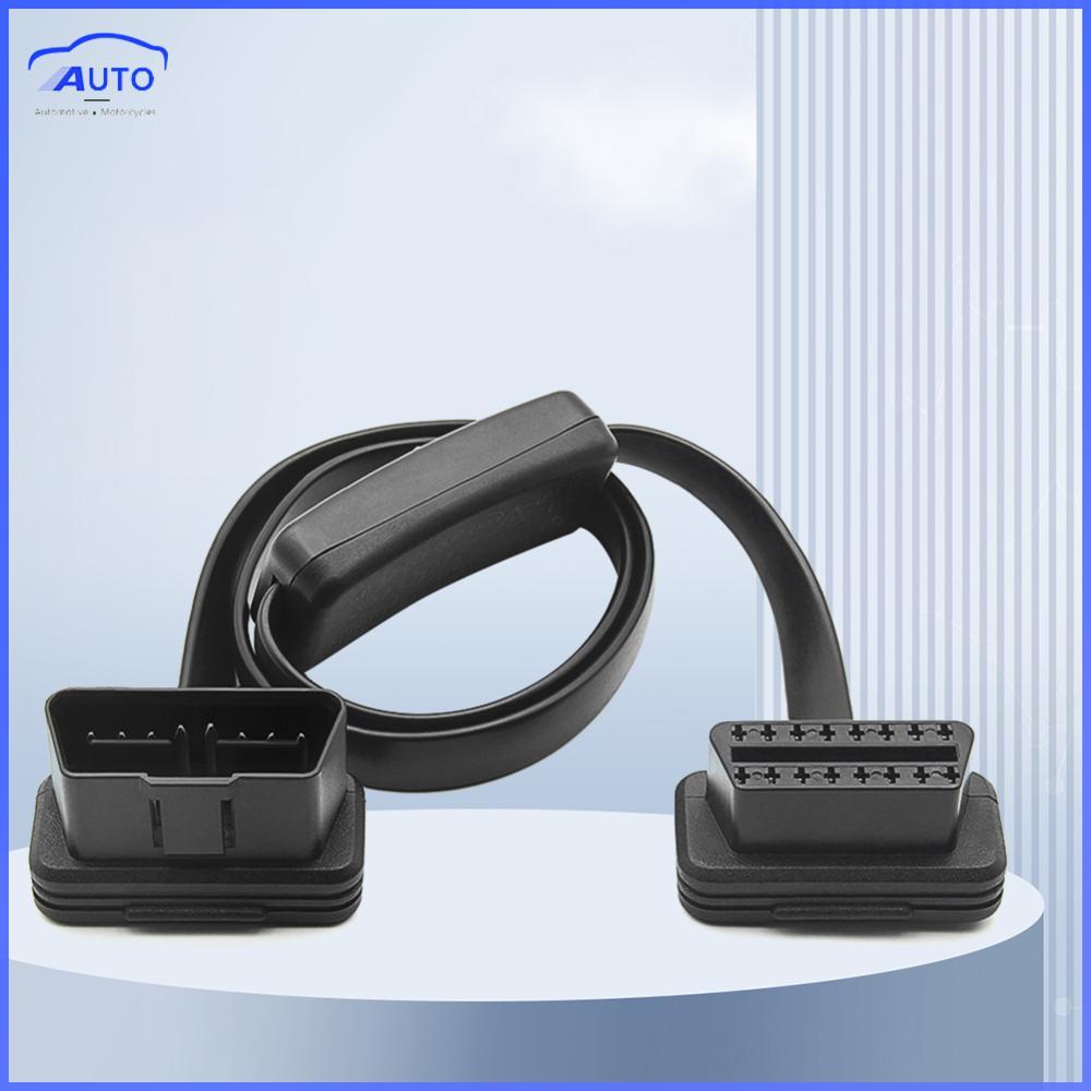 ❤ Itechcool 60 ซม.OBD2 Connector Socket 16Pin Auto Scanner ชายหญิง OBD2 สายต่ออะแดปเตอร์สวิทช์เปิด/ป