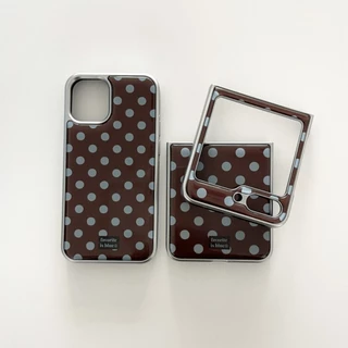 Huiwanju เรซิ่นอีพ็อกซี่ retro ฤดูใบไม้ร่วงและฤดูหนาว polka dots สําหรับ iPhone17promax โทรศัพท์มือถือกรณี 16pro/15pro/14/13/12/11/15plus