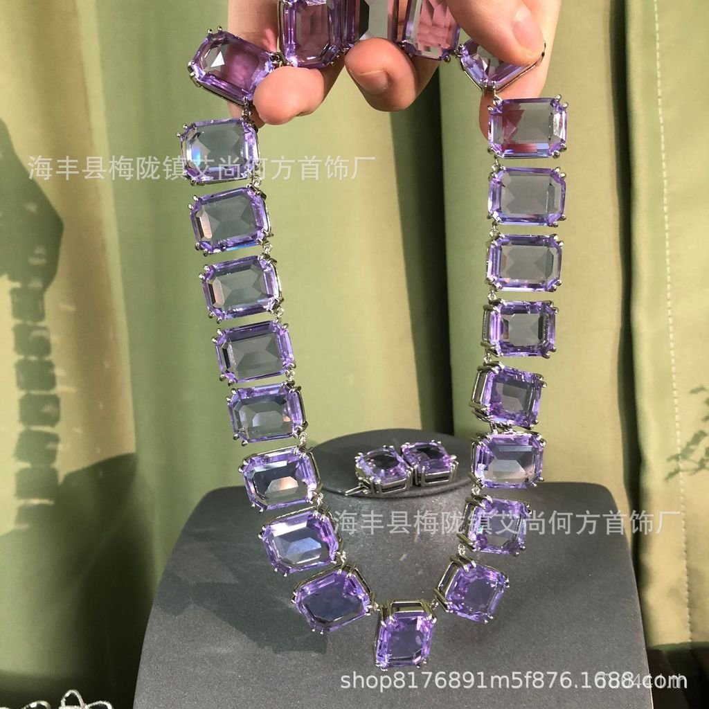 สร้อยคอผู้หญิง Xu Lu สีม่วง แรงบันดาลใจจากเอลฟ์ คริสตัลฝันหวาน พร้อมคริสตัล Swarovski X808
