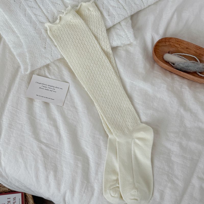 ถุงเท้าตาข่ายลูกวัว มิวซีเรียส แบบกองเอวสูง สไตล์ญี่ปุ่น เย็บถักด้ายหนา หวานๆคลีชิค - รูปที่ 7