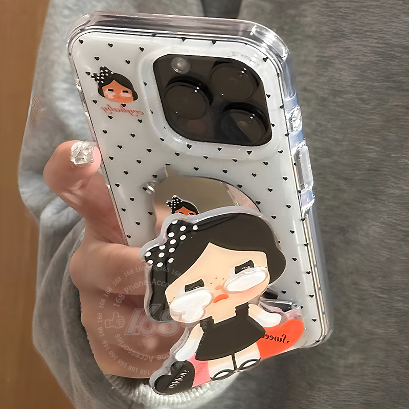 เคส Vivo V60 V50 เคส Vivo V60 Lite Case เคสน่ารัก CryBaby Molly กันกระแทก พร้อมขาตั้งโทรศัพท์ซ่อน กระจกแต่งหน้า ขอบนุ่ม ใสด้านหลัง แข็งด้านหลัง เหมาะสำหรับเด็กผู้หญิง นักเรียน และผู้หญิง - รูปที่ 4