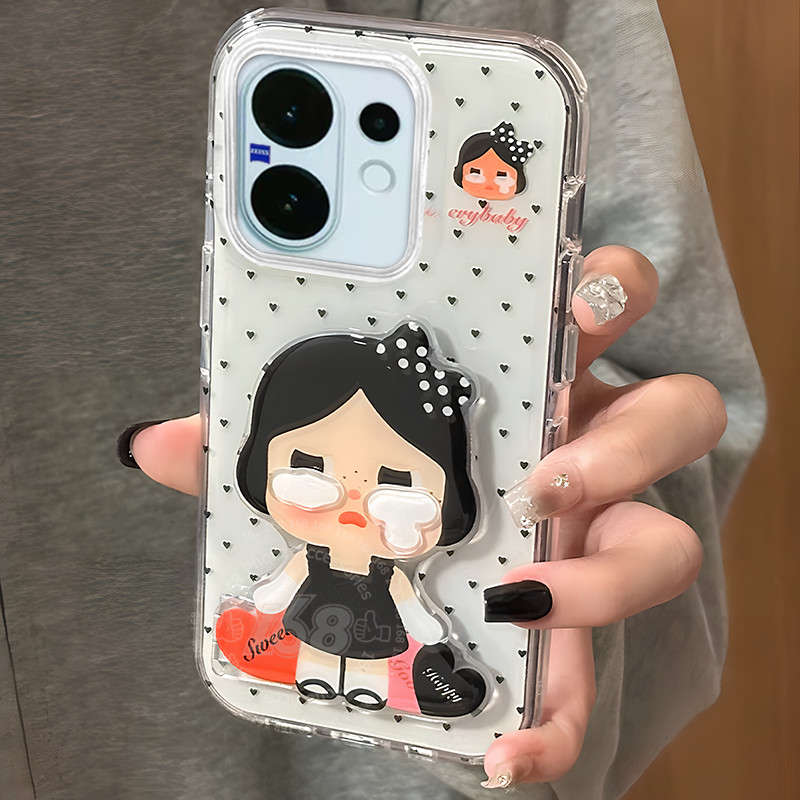 เคส Vivo V60 V50 เคส Vivo V60 Lite Case เคสน่ารัก CryBaby Molly กันกระแทก พร้อมขาตั้งโทรศัพท์ซ่อน กระจกแต่งหน้า ขอบนุ่ม ใสด้านหลัง แข็งด้านหลัง เหมาะสำหรับเด็กผู้หญิง นักเรียน และผู้หญิง - รูปที่ 5