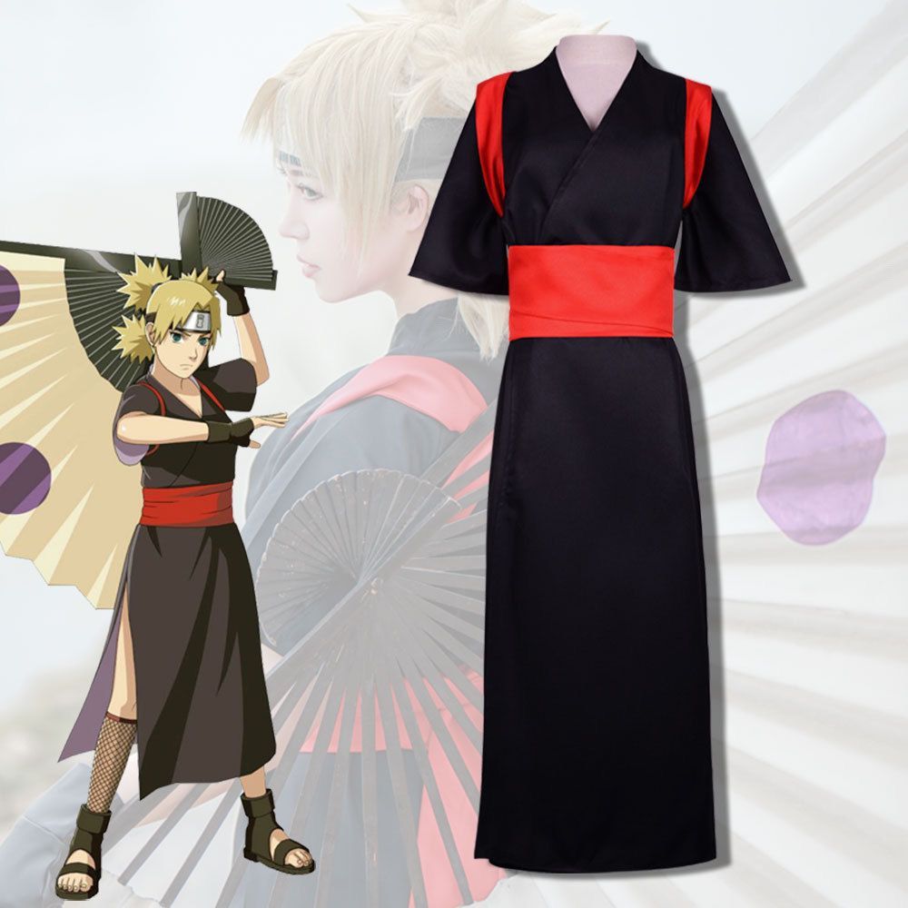 [MTT คอสเพลย์] Naruto cos เครื่องแต่งกายทราย Shinobura Temari สีดําชุดกิโมโน Yukata ทรายเงาเครื่องแต