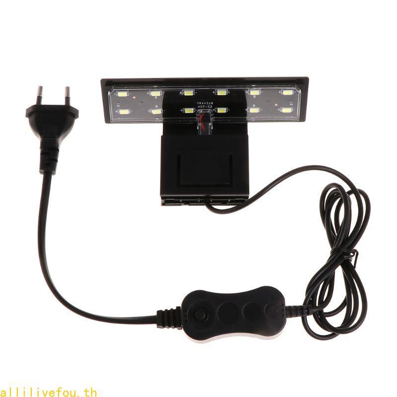 LIVE LED Aquarium Light Clip On สําหรับปลานาโนสําหรับโคมไฟถังแสงสีขาว 220V 6W 12