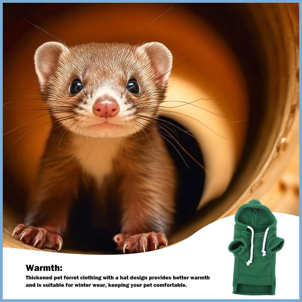 เสื้อกันหนาวหนูแฮมสเตอร์ เสื้อผ้า Ferret ขนาดเล็ก Hoodies Ferret เสื้อกันหนาว Drawstring Hood เสื้อผ