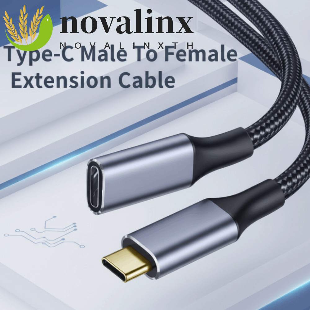 NOVALINX Type-C Extension Date Line, USB C 3.1 4K 60Hz Type-C Extension Cable, Video Cable Male To F