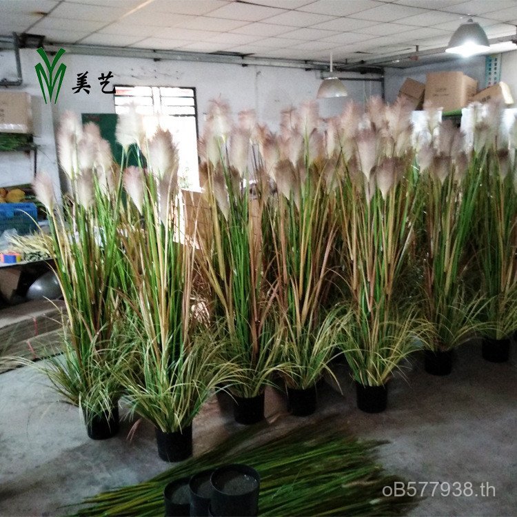 ขายส่งขนาดใหญ่ Puwei กระถางเครื่องประดับจําลอง Sage พร้อมสต็อกหญ้าสูงจากพื้นจรดเพดานดอกไม้แห้งจําลอง