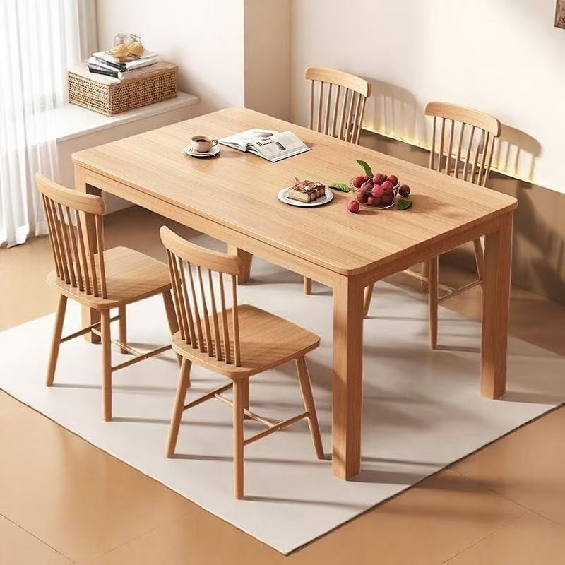 Nordic Solid Wood Dining Table For Household Dining Table And Chair Combination For 4 Or 6 People Me