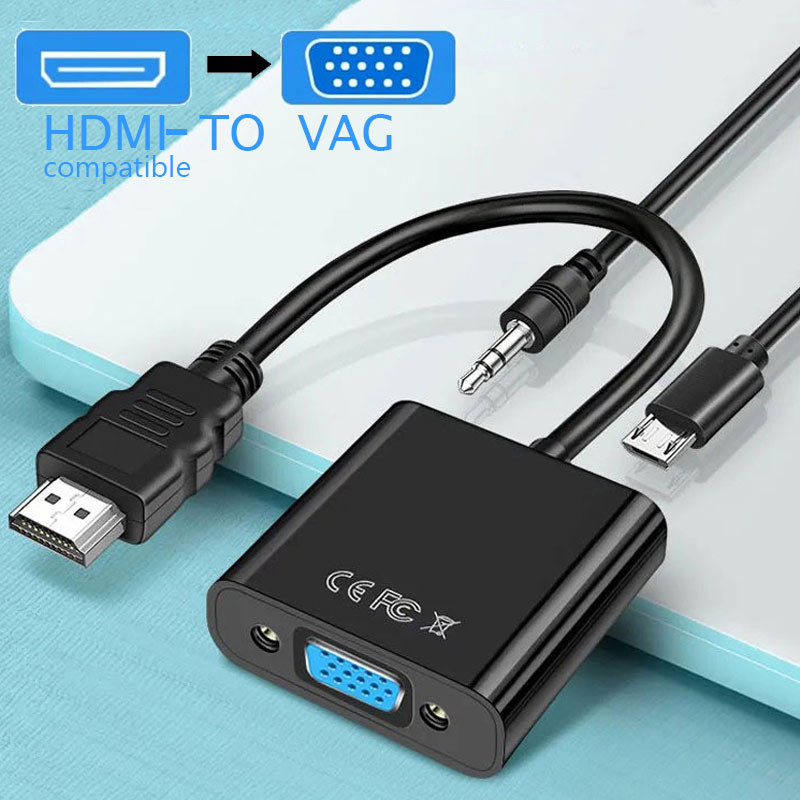 HD 1080P HDMI To VGA Converter HDMI Cable With Audio Power Supply HDMI Male To VGA Female For PS4 TV