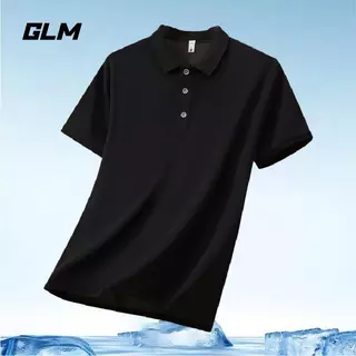 เสื้อโปโล,GLM สีดำ สำหรับทุกเพศ ทำจากผ้าคุณภาพเยี่ยม มีไซต์ให้เลือกระหว่าง M ถึง 4XL