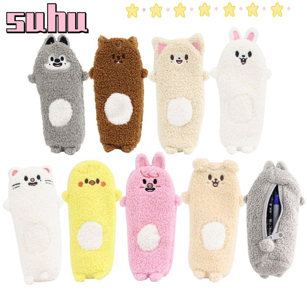 SUHUHD กระเป๋าปากกา,ตุ๊กตาสัตว์ Skzoo Skzoo Plush ดินสอ, Kawaii Plush วัสดุการ์ตูนออกแบบขนาดใหญ่ความ