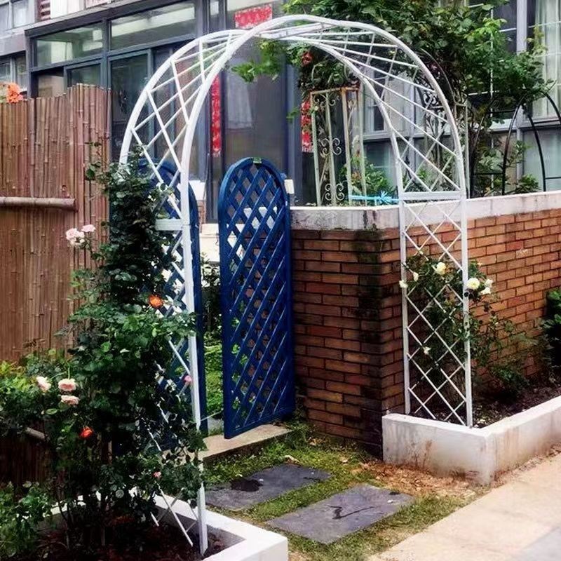 ซุ้มเหล็กดัดสไตล์ยุโรป ชั้นวางดอกไม้แบบปีนป่าย ซุ้มดอกไม้กลางแจ้ง กุหลาบเลื้อย ลานบ้าน สวน rak bunga