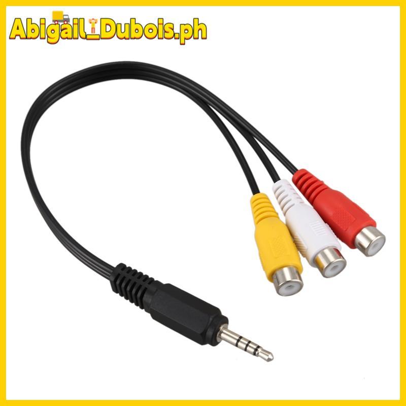 Abigail_Dubois3.5mm Male Plug to 3 Female Audio Video AV Cable 22cm