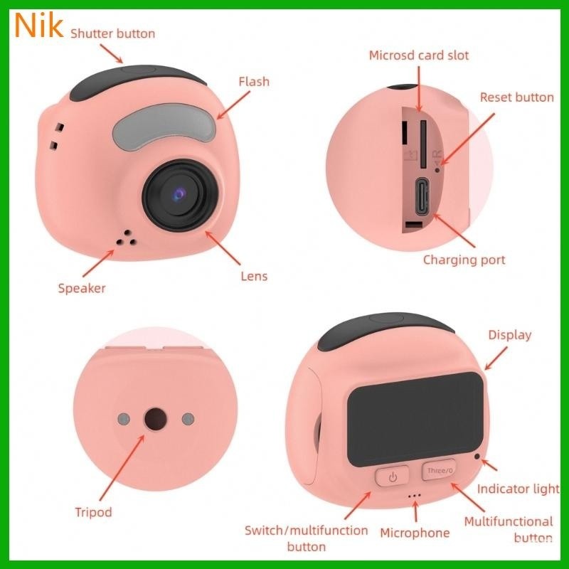 Small Rose Pattern Camera Bag Single Button Travel Kids Student Use