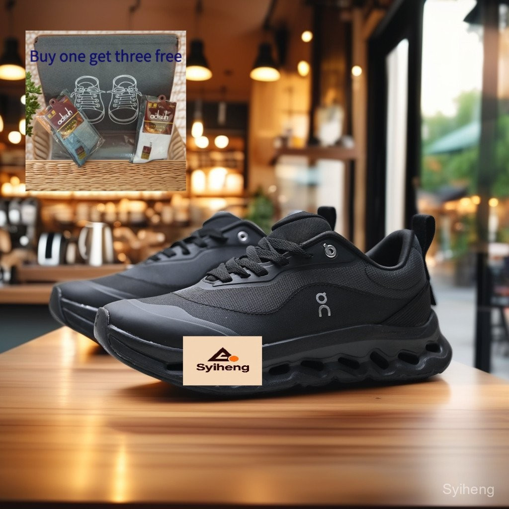 On Cloud On Cloud Running Shoes สีดําลําลองน้ําหนักเบารองเท้าเทนนิสคลาสสิก