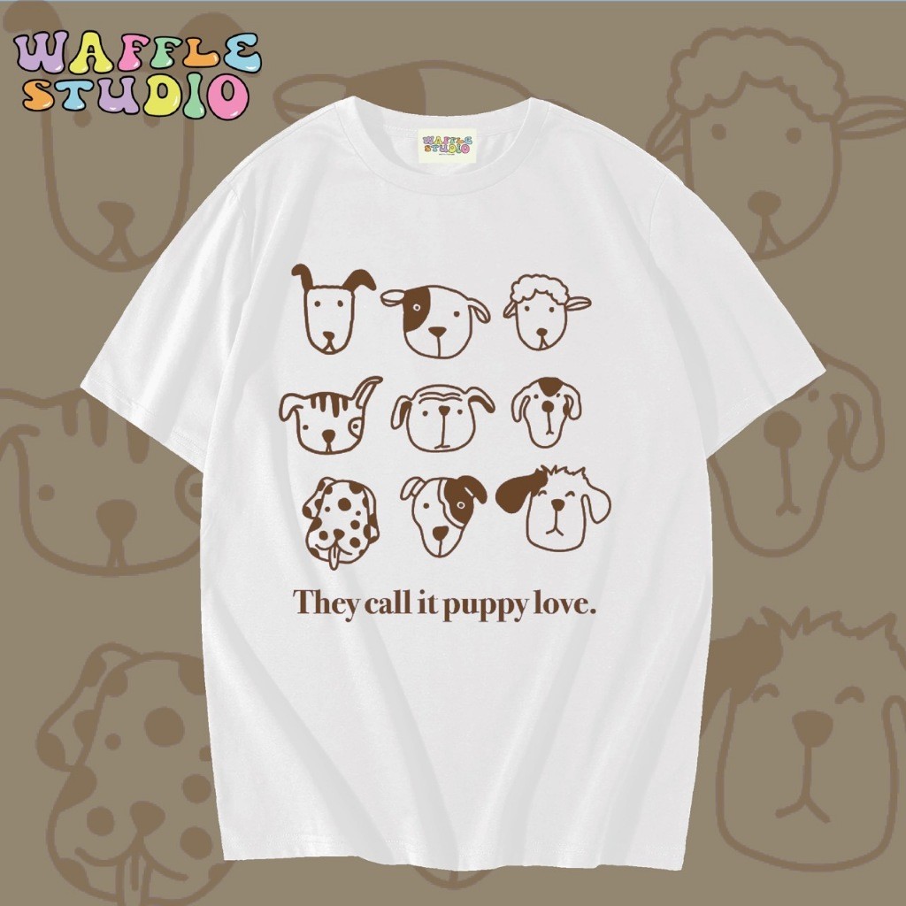 [ ส่งฟรี 🔥 ] WS0679 เสื้อยืดโอเวอร์ไซส์ ผ้าคอตตอน เสื้อยืดเกาหลี เสื้อยืด  WAFFLE STUDIOS-5XL