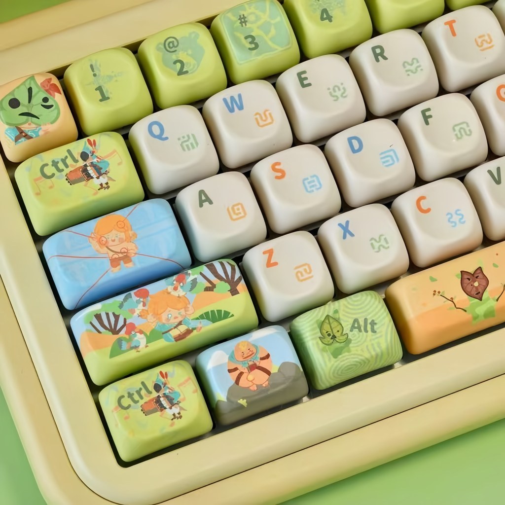 Zelda 130 คีย์ MOA Profle Keycaps Dye Sublimation PBT Keycaps สําหรับ MX Switches คีย์บอร์ดเครื่องกล