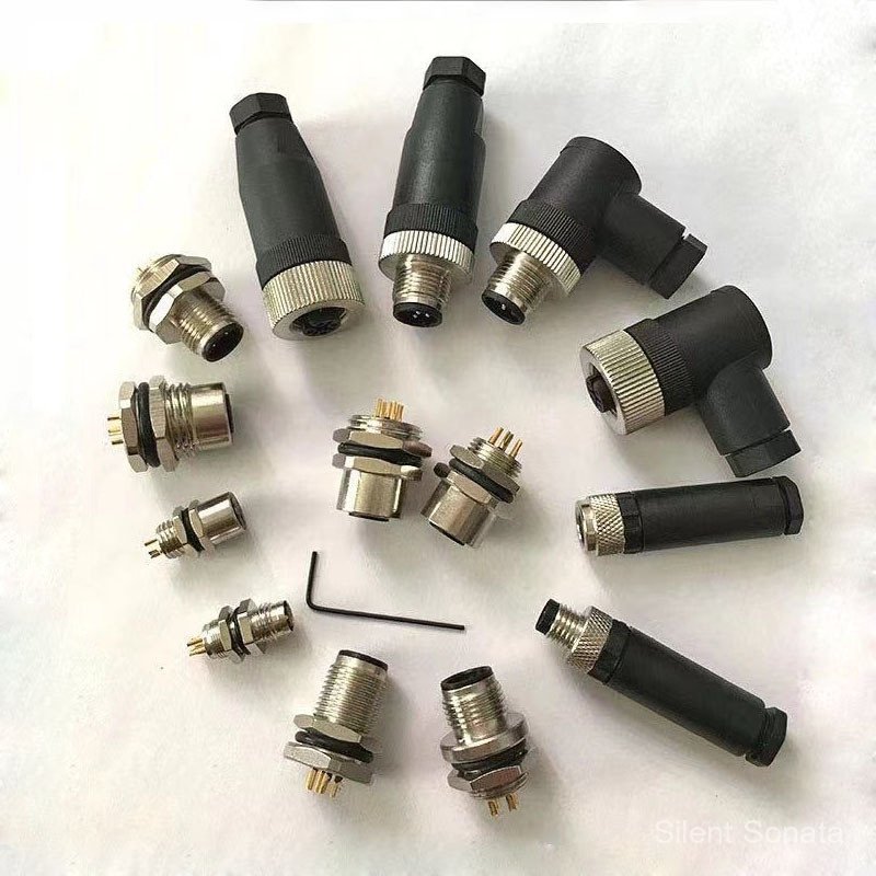 M12 ตัวเชื่อมต่อการบิน 4-Core 5-Pin 8-Hole 12P ซ็อกเก็ตกันน้ําแทนที่นําเข้า ABD Connector Sensor Con
