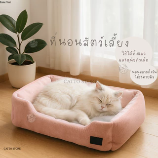 ที่นอนน้องแมว ที่นอนสัตว์เลี้ยง เบาะนอน นุ่ม หนา น่ารัก พาสเทล กันลื่น พร้อมส่ง มีขอบกันตก BEDA