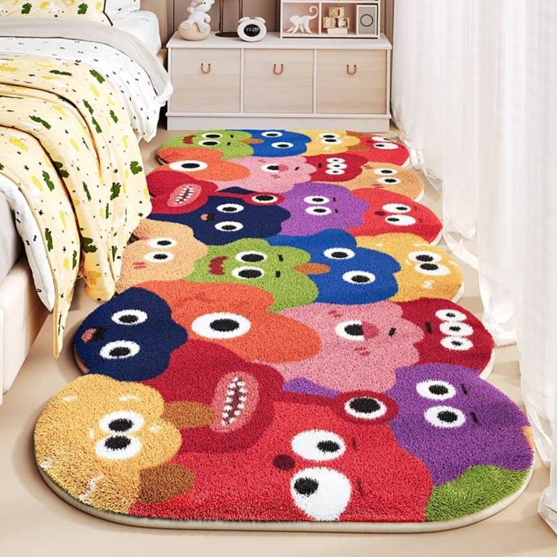 Cartoon Children's Bedroom Girl Bedside Blanket Home Irregular Cartoon Long Thickened Care-Free Carp