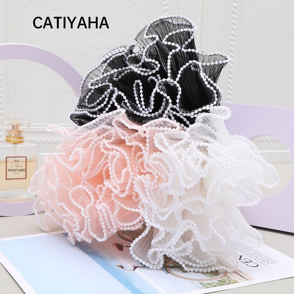 CATIYAHA กระดาษห่อดอกไม้, Handmade Bouquet Florist Wraping Mesh, Lace Wave Yarn Romomematic Roll บรร