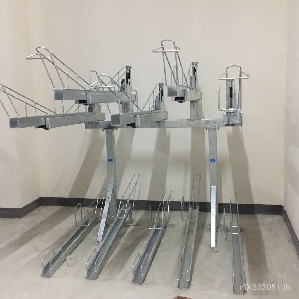 แร็คที่จอดจักรยานสองชั้น Pioneer PT0R จากเหล็กคาร์บอน สำหรับประหยัดพื้นที่