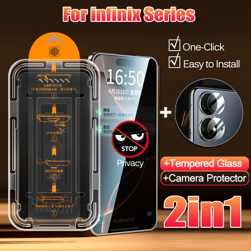 2 in 1 สําหรับ Infinix GT 30 20 10 Pro 8K HD ความเป็นส่วนตัวกระจกนิรภัยสําหรับ Infinix Note 40 50x 5