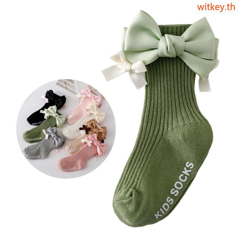 Infant Girl KneeHigh Socks Kids Ribbon Bowknot Socks Fashion Breathable Socks