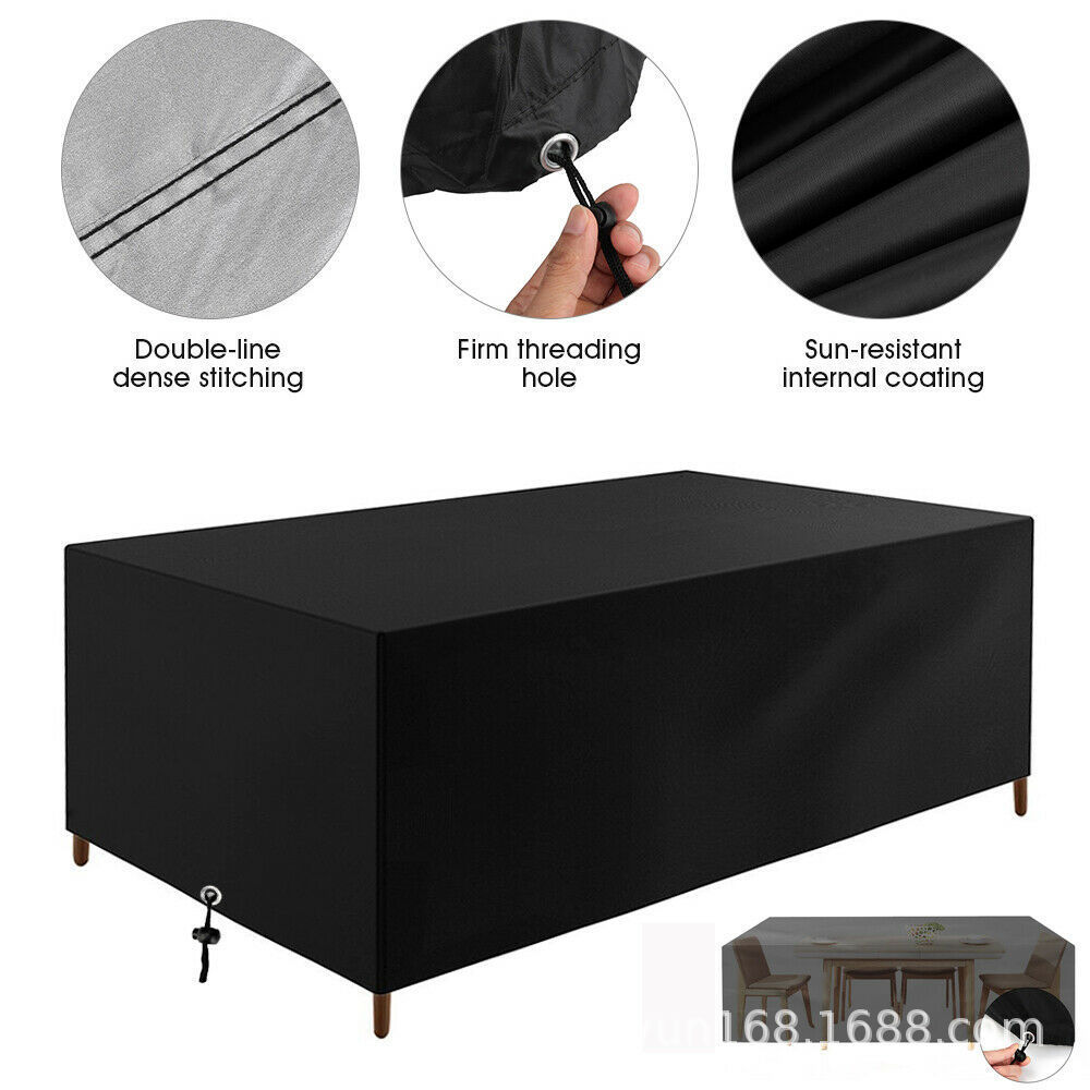 Hot Sale#Courtyard Outdoor Garden Furniture Cover 210D Oxford Cloth กันน้ํา กันฝุ่น กันแดด สําหรับโต๊ะและเก้าอี้ 10aa