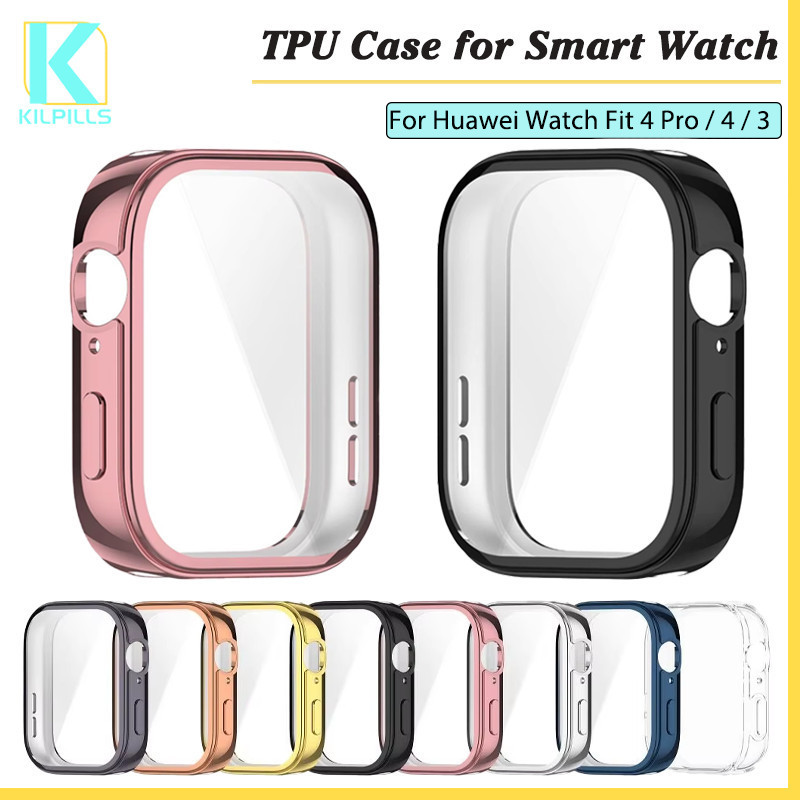 เคสนุ่ม TPU for Huawei Watch Fit 4/4 Pro ฟิล์มป้องกันหน้าจอกันชนอุปกรณ์เสริมกันชน for Smartwatch Huawei Fit 3