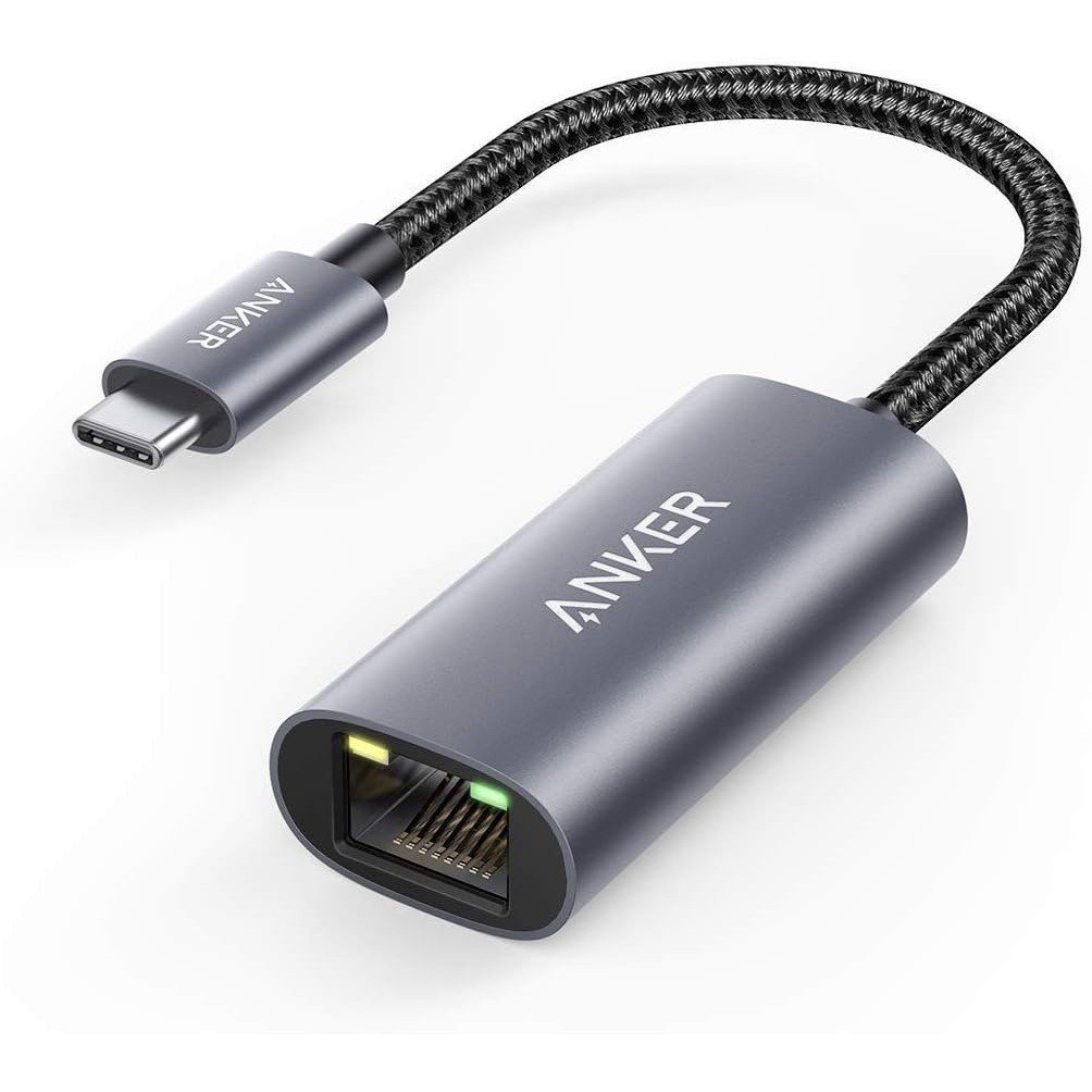 อะแดปเตอร์ Anker USB C 3.0 เป็น Ethernet, ฮับเครือข่าย Gigabit 1 แบบพกพา, 10/100/1000 Mbps, เหมาะสํา